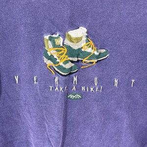 Vermont Single Stitch Vintage 100% Cotton T-Shirt Hiking Boots Embroidered